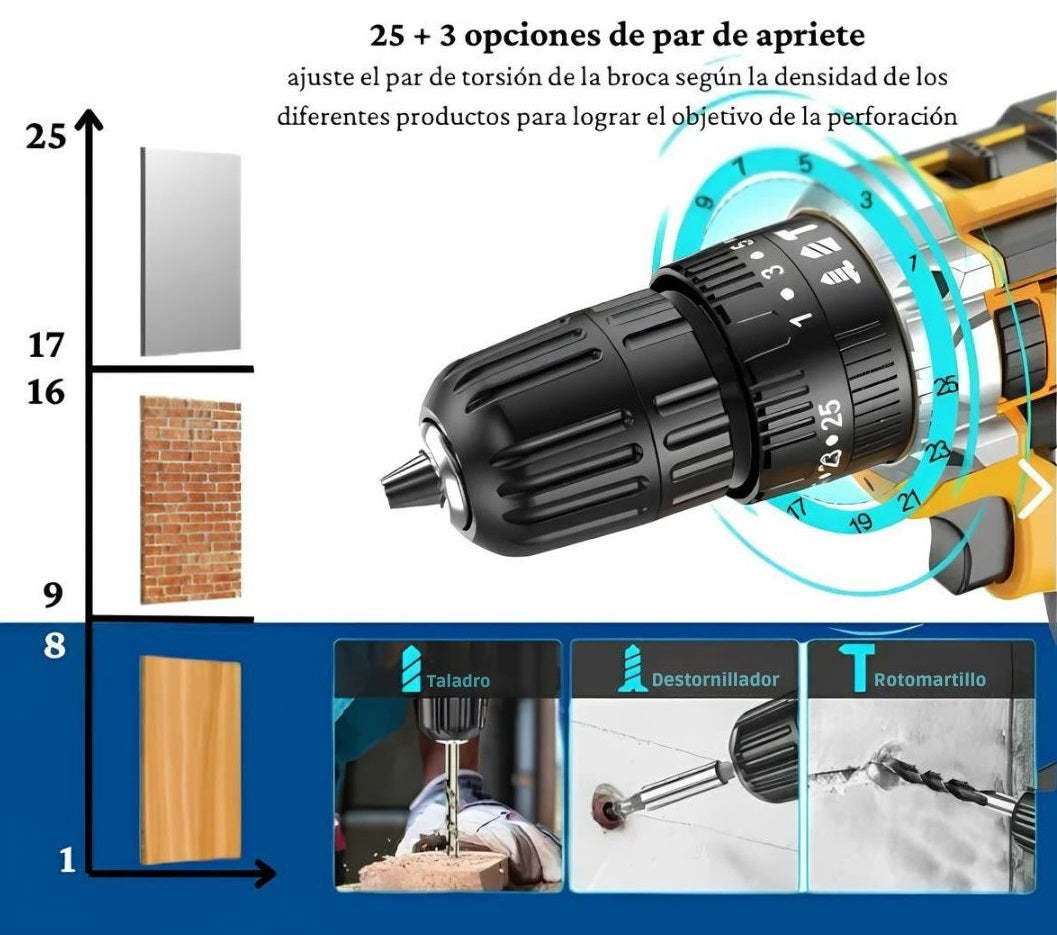 TALADRO CON ROTOMARTILLO PROFESIONAL